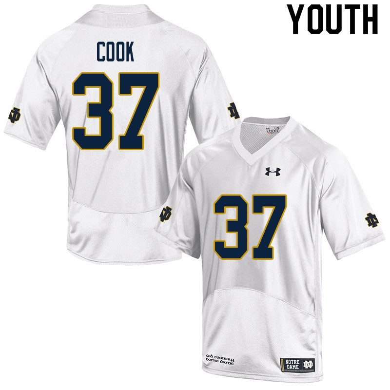 Youth #37 Henry Cook Notre Dame Fighting Irish College Football Jerseys Sale-White